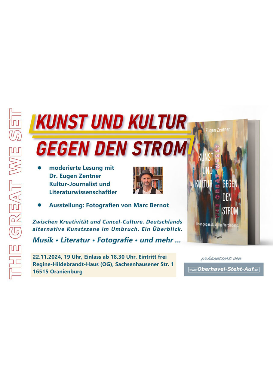 Kunst und Kultur gegen den Strom - Moderierte Lesung mit Eugen Zentner