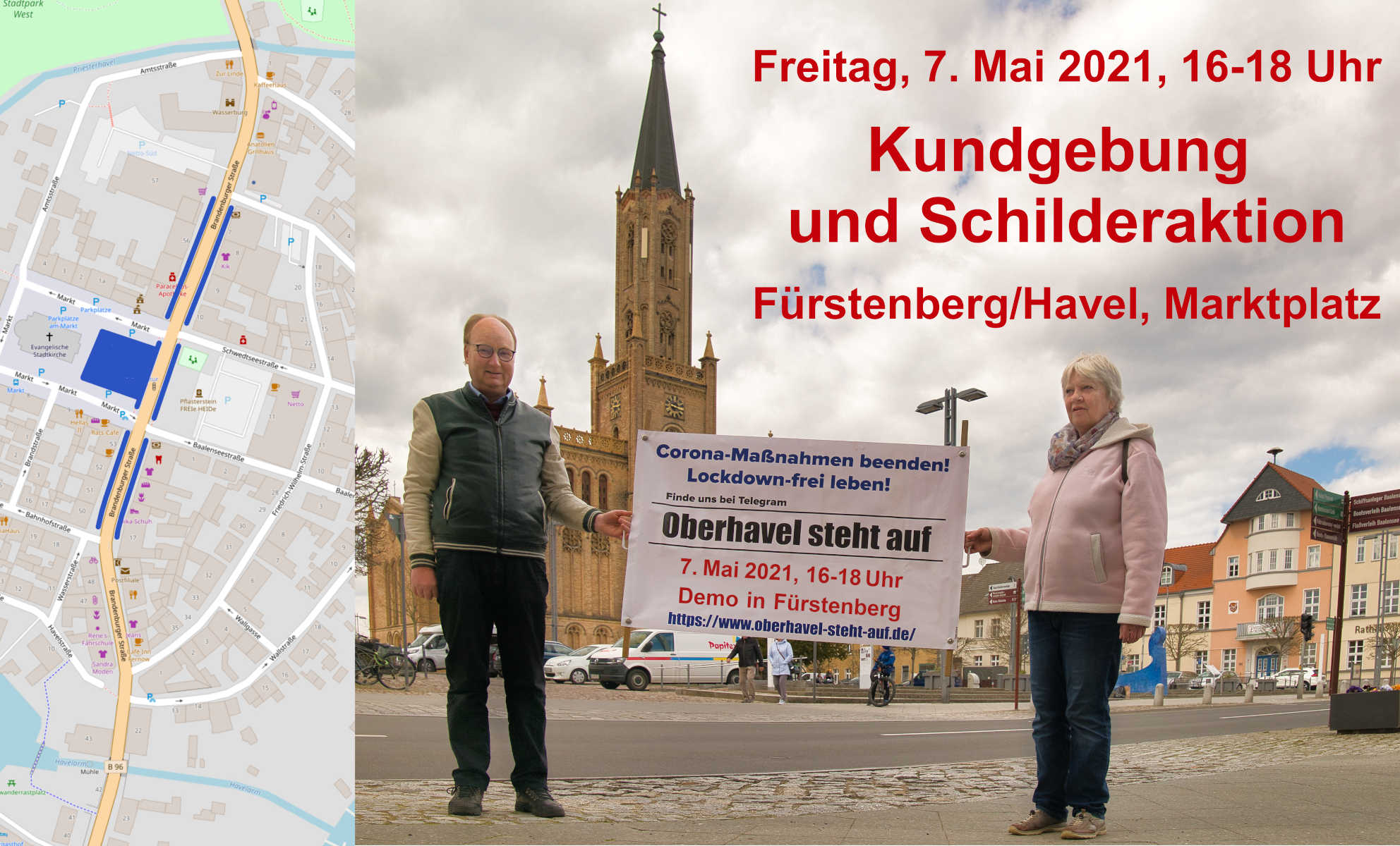 am 07.05.2021 Demo in Fürstenberg/Havel